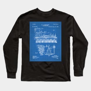 Brewing Beer Patent - Beer Art - Blueprint Long Sleeve T-Shirt